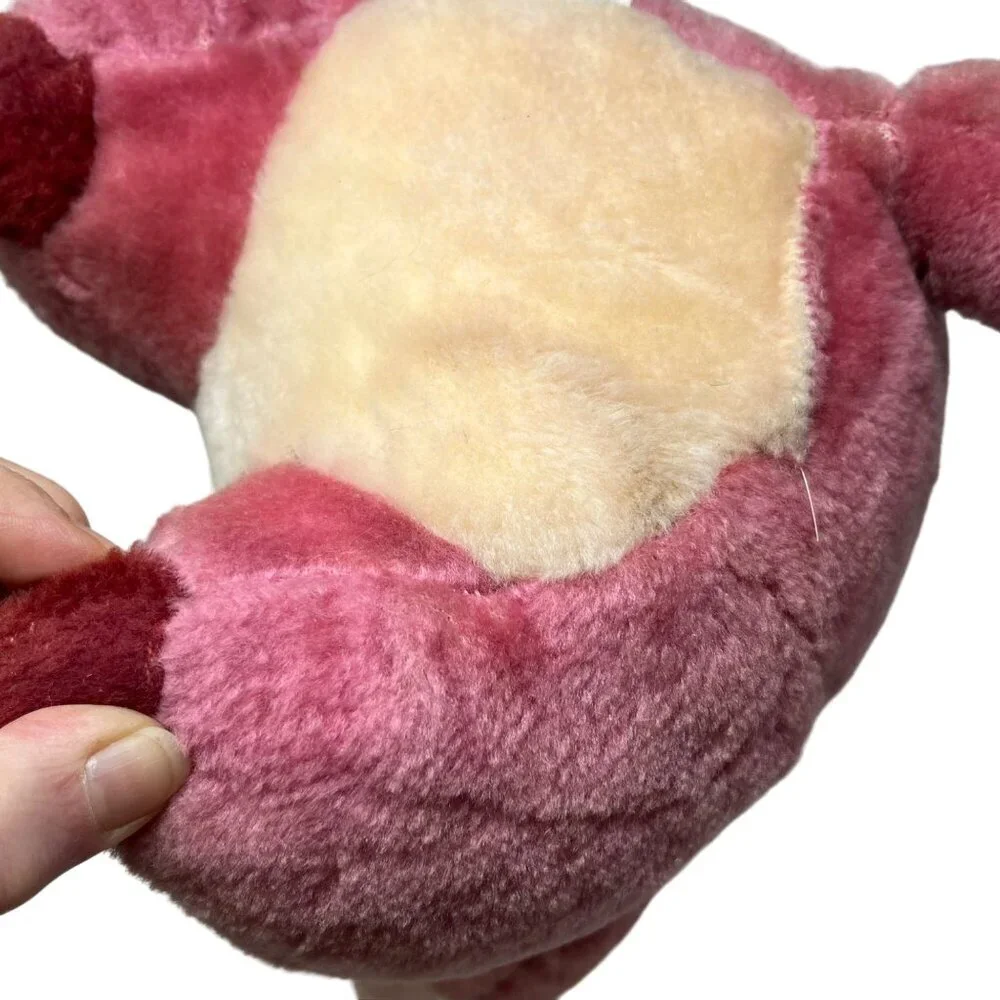 Vintage Ace Novelty Co. Pink Maroon Raccoon Plush Stuffed Animal Toy 12